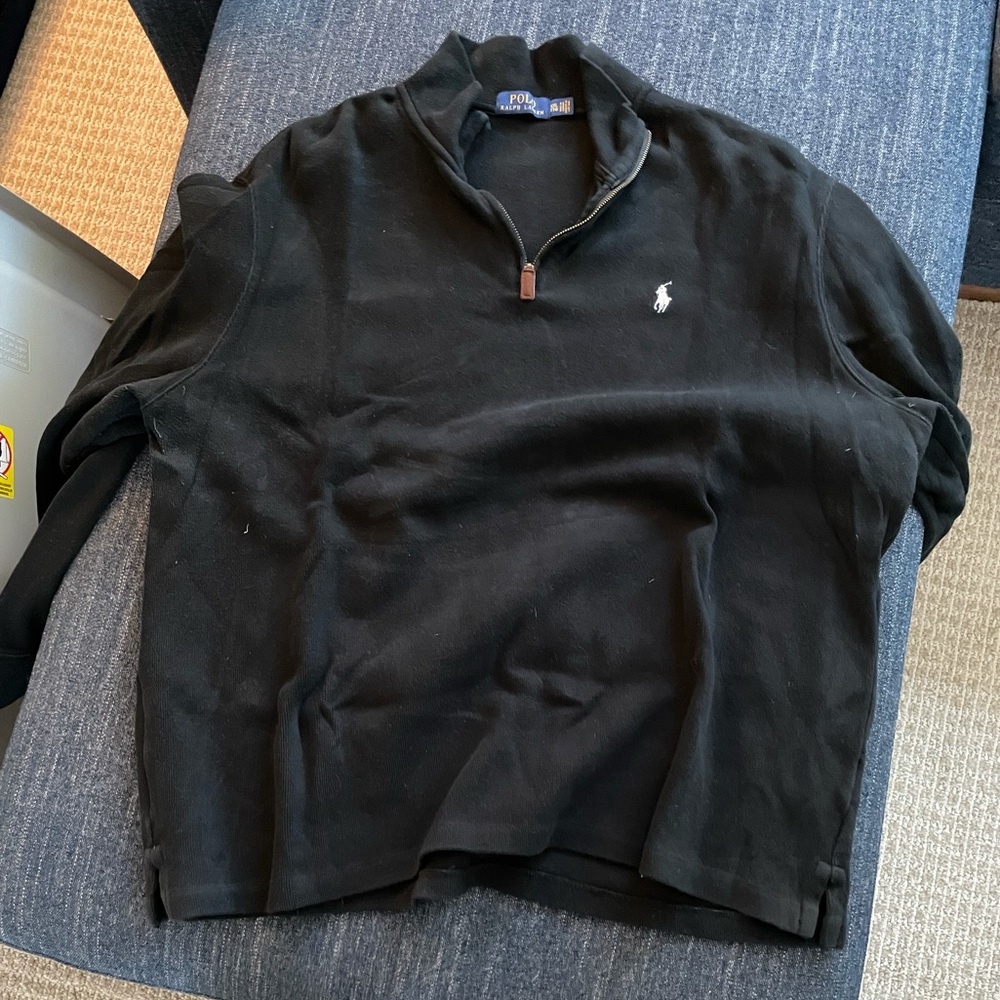 Polo Black Quarter Zip Pullover XXL